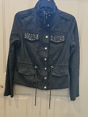 New Look Green Stud-Embellished Utility Jacket